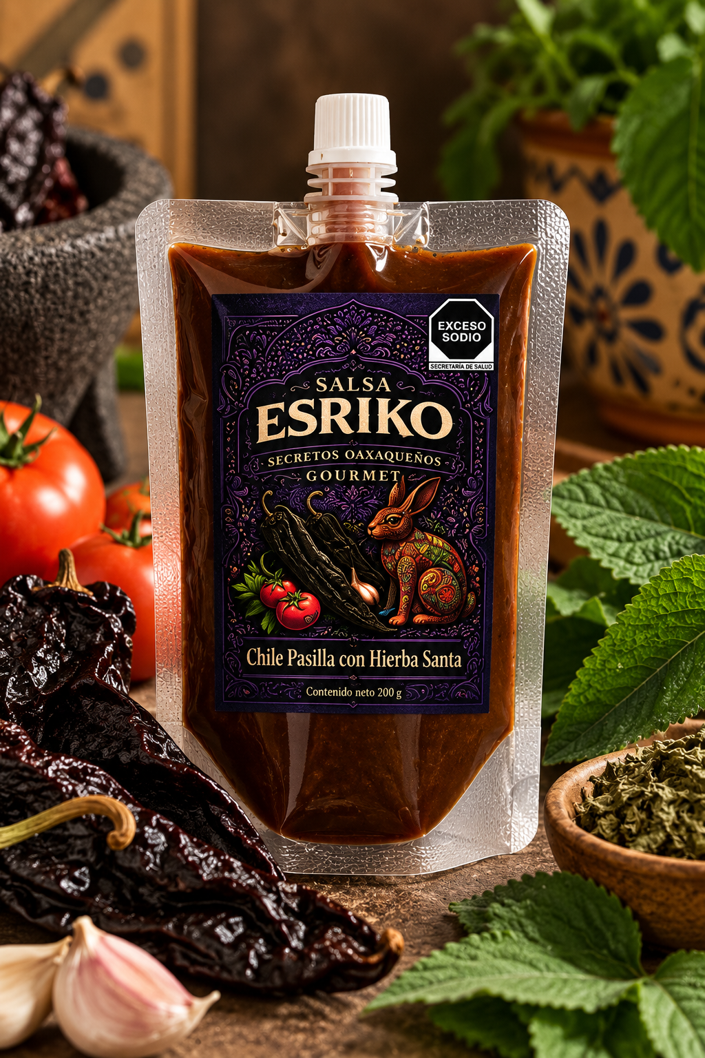 Salsa Chile Pasilla con Hierba Santa